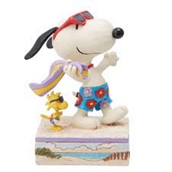 Jim Shore Peanuts Snoopy + Woodstock at the Beach